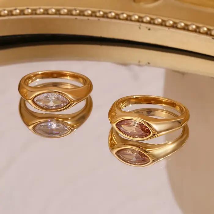 E.B.belle – bague scellée en Zircon œil de cheval