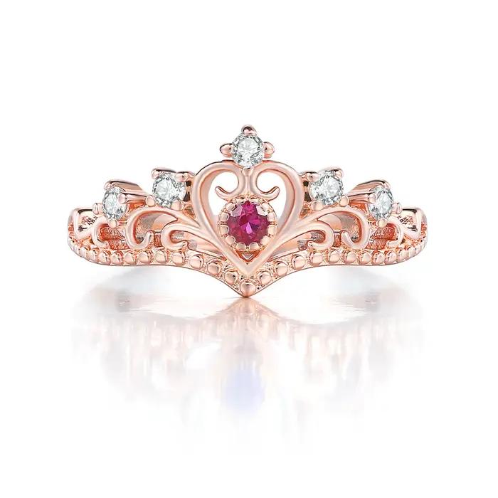 Bagues couronne de princesse pour adolescentes et femmes