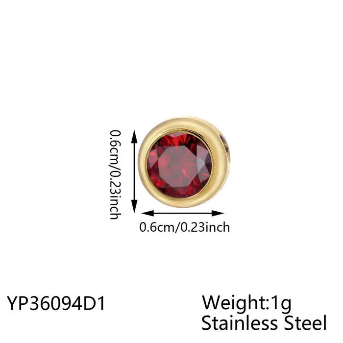 CARLIDANA mode Simple strass 12 couleurs breloques en acier inoxydable plaqué or Rose pendentif pier