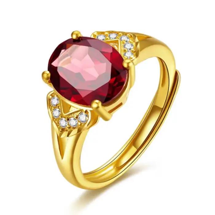 Fermoir à Bague Incrusté de Diamants Or Jaune 18 Carats Bague de Mariage Classique Pour Femmes Occasions Spéciales