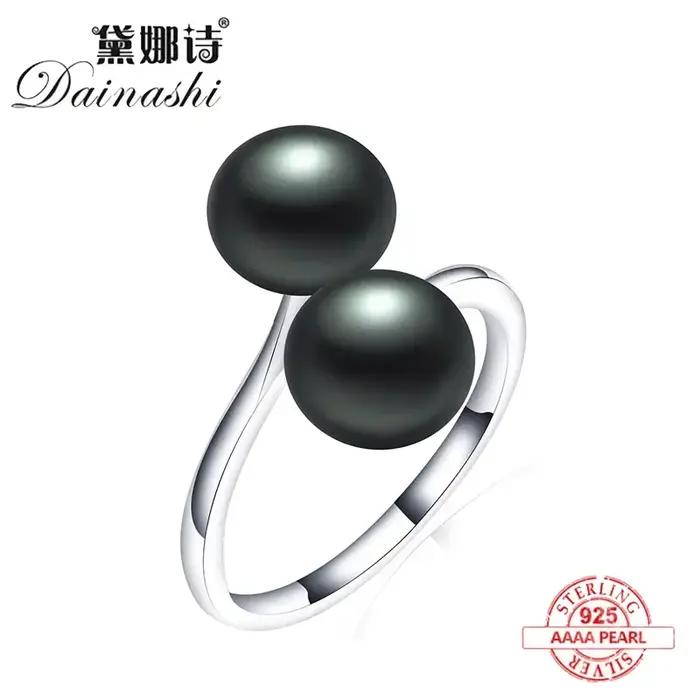Nouvelle Arrivée 2026 – Bague Ajustable en Perle d'Eau Douce Naturelle Noire