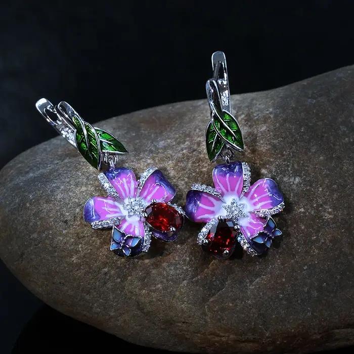 Boucles d'oreilles en argent 925 faites à la main pour femme