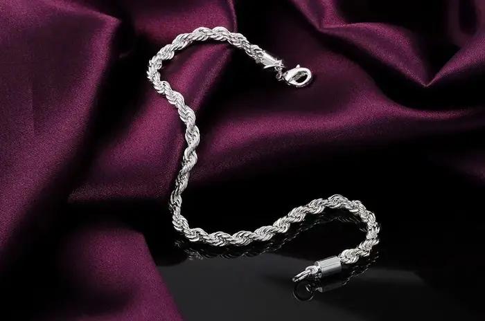 Bracelet à breloques en argent Sterling 925 pour hommes et femmes