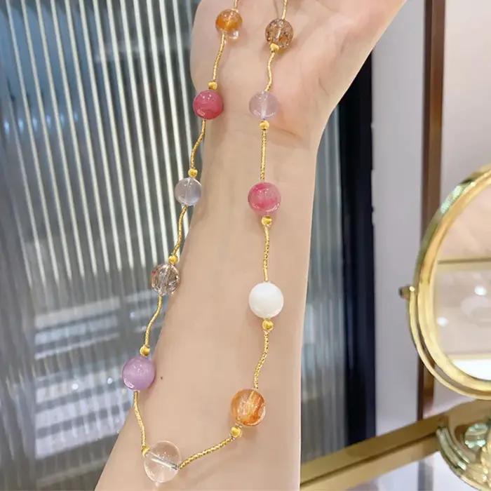 WUIHA romantique 925 en argent Sterling Rose Quartz cristal diamants à haute teneur en carbone pierres précieuses