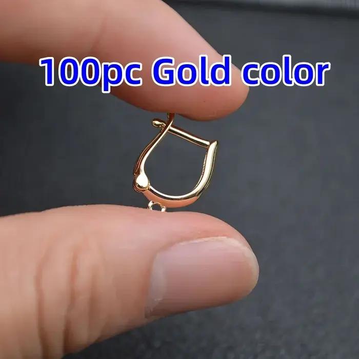 Prix de gros 100 pièces sans Nickel véritable plaqué or boucles d'oreilles crochets résultats de bijoux