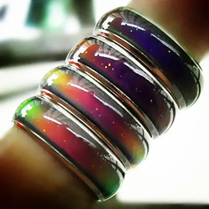 Bague d'humeur en acier inoxydable pour hommes et femmes
