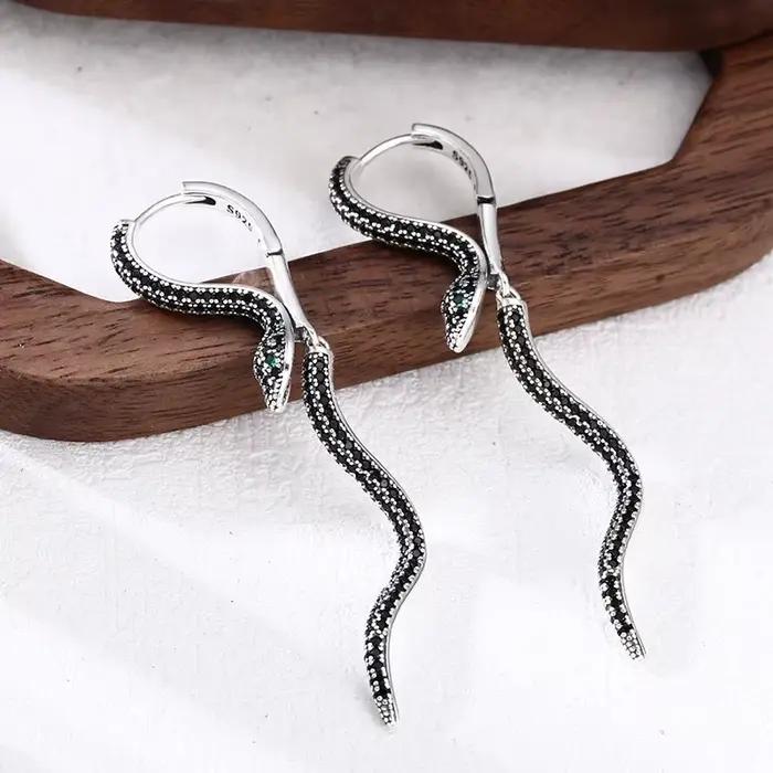 Boucles d'oreilles carrées Vintage en argent Sterling 925 pour femmes