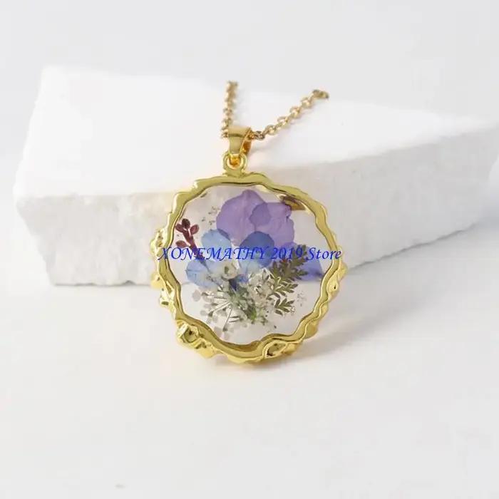 Collier en résine avec pendentif fleur du mois de naissance chaîne réglable pour femmes occasions spéciales anniversaires fêtes