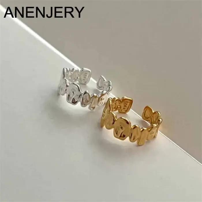 ANENJERY bague de forme irrégulière pour les femmes personnalité à la mode géométrique anneau ouvert bijoux anillos