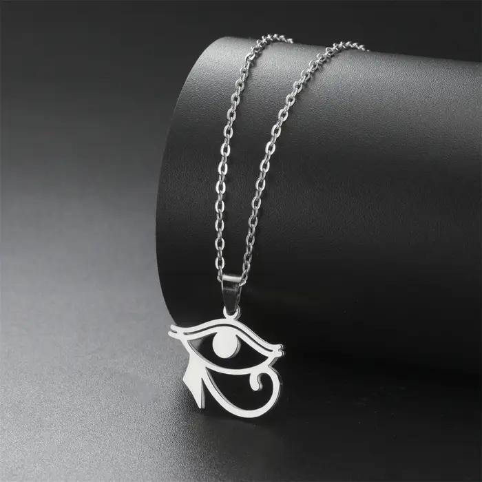 EUEAVAN – collier œil d'Horus pour hommes et femmes, pendentif Anubis Vintage, chaîne en acier inoxy