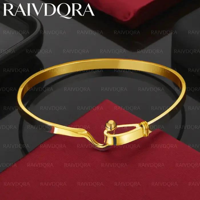 Bracelet ouvert plaqué or 18 carats pour hommes et femmes, bijoux à la mode, accessoires de fête cla