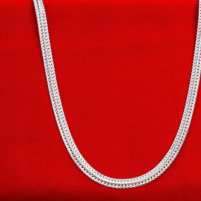 Collier chaîne serpent en argent sterling 925 pour femmes et hommes, bijoux de créateur, cadeau d'anniversaire, mariage, fiançailles, chaîne figaro, design géométrique
