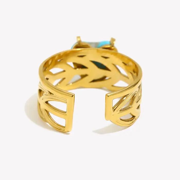 E.B.belle – bague d'ouverture en forme de feuille