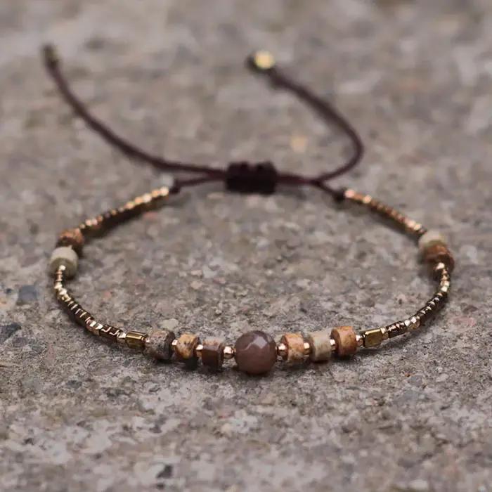 Bracelet bohémien en pierre Howlite naturelle pour femmes