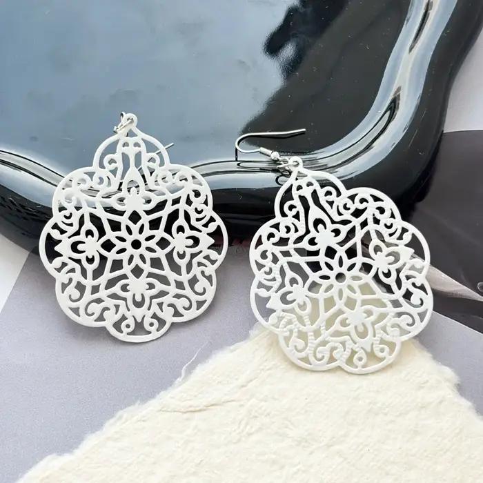 Boucles d'oreilles géométriques ajourées de Style bohémien pour femmes