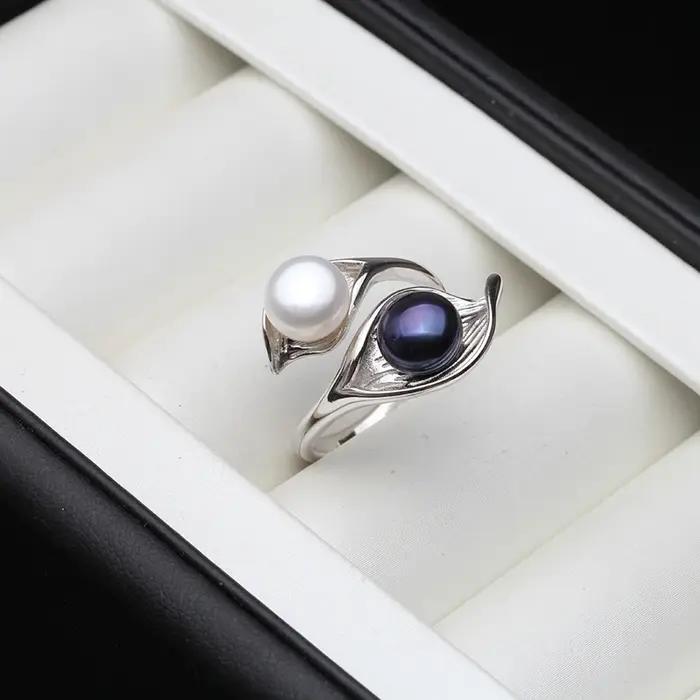 Superbe bague en perles d'eau douce naturelles blanches