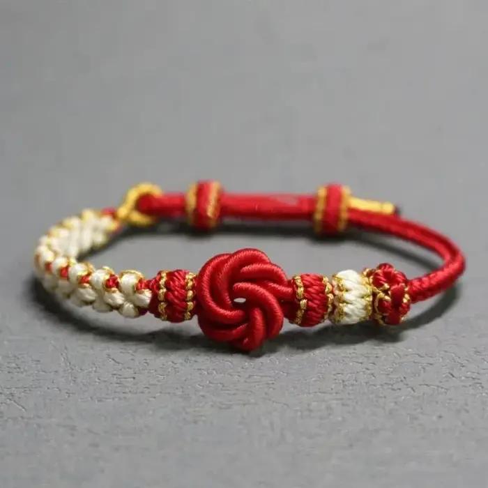 Bracelets réglables à la mode Mandala noeud fleur de pêcher