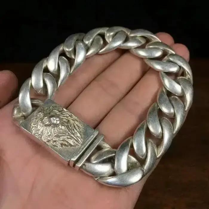 Bracelet en argent tibetain élégant style classique pour hommes et femmes cadeau occasion spéciale soirée