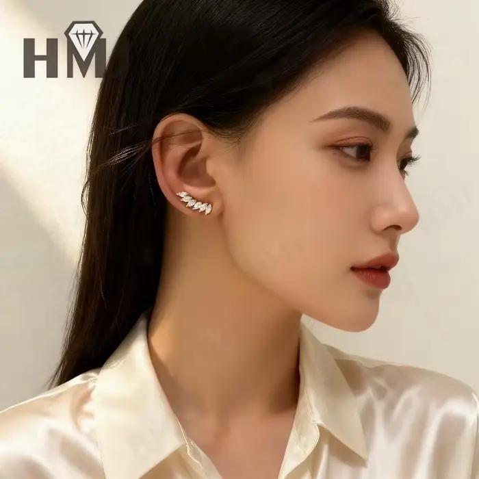 Boucles d'oreilles Moissanite Marquise pour femmes