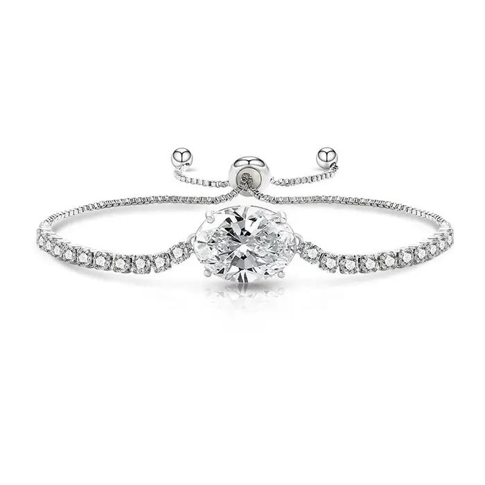 Un bracelet luxueux en argent sterling 925 avec pierres précieuses colorées, incrusté de zircon tail