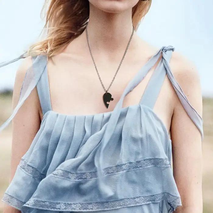 Colliers d'amitié BFF personnalisables en acier inoxydable avec pendentif cœur pour femmes pour toutes les occasions spéciales