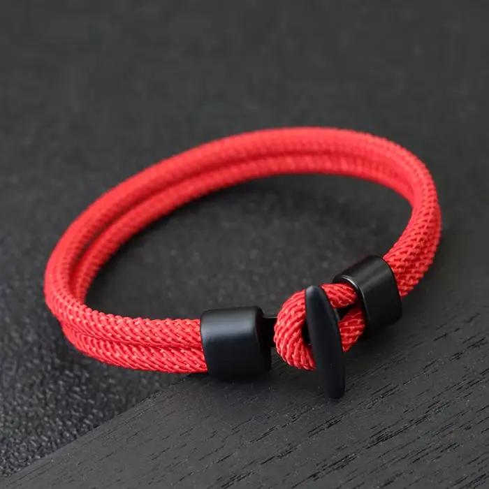 Bracelet homme minimaliste avec fil aventure en plein air alpinisme Braclet Hiphop Rock Pulseira Masculina petit ami cadeau Joias
