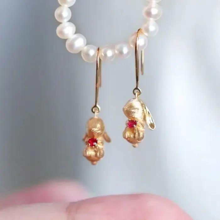 Ensembles de bijoux en forme de lapin mignon et exquis, nouvelles boucles d'oreilles artisanales en