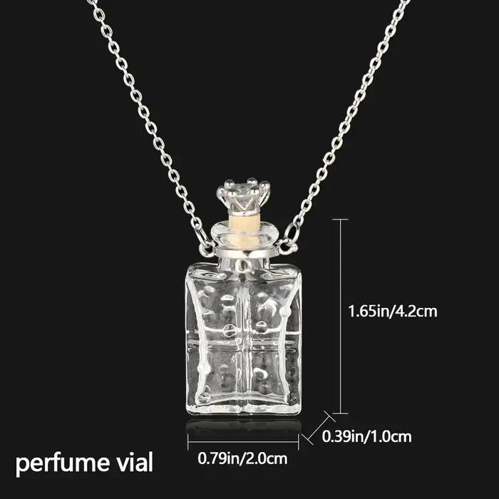 Collier avec pendentif en forme de flacon de glaçage ouvrable, goutte d'eau, cœur, chaîne en acier, souvenir, bijoux cadeau, Mini bouteilles de parfum, bijoux