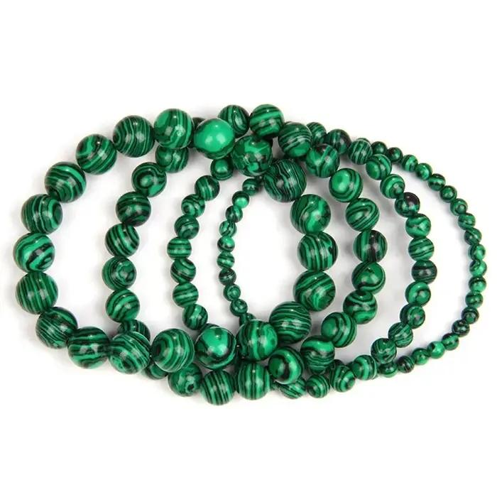 Bracelet en pierre de Malachite verte naturelle