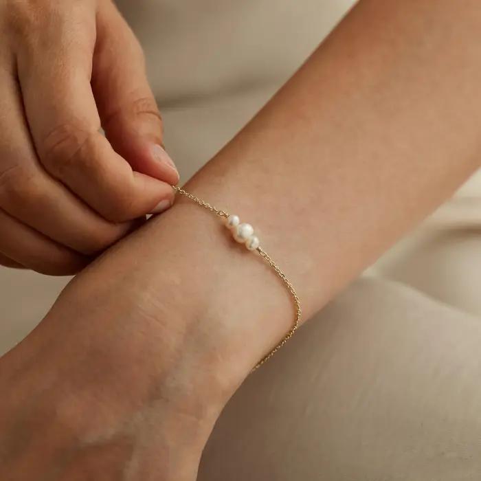 Bracelet à breloques en Imitation de perles pour femmes et filles