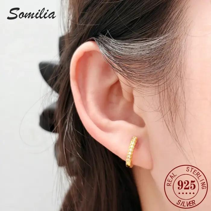 925 boucles d'oreilles pour femmes en argent sterling de style minimaliste