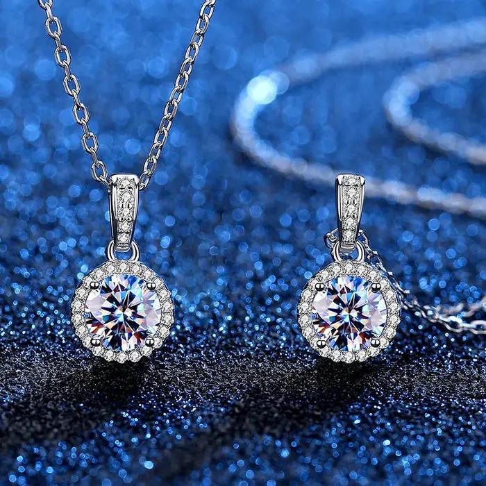 Collier Moissanite véritable pour femmes