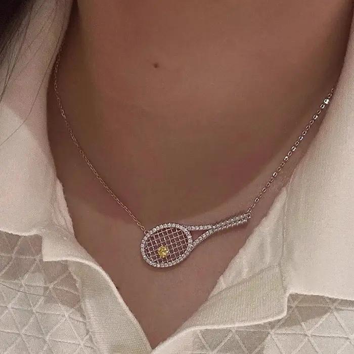 Parure de bijoux créative incrustée de diamants jaunes étincelants