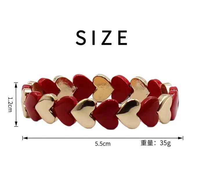 Bracelet élastique aux motifs coeurs et vagues hawaïennes pour femmes, bijou romantique et moderne à offrir pour toutes les occasions