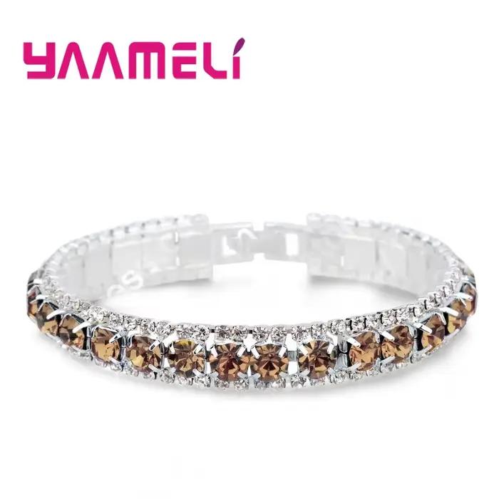 Bracelet en zircone cubique 14 couleurs moderne pour femmes occasions spéciales style à la mode