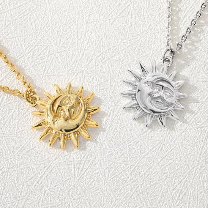 Collier soleil et lune pour femmes
