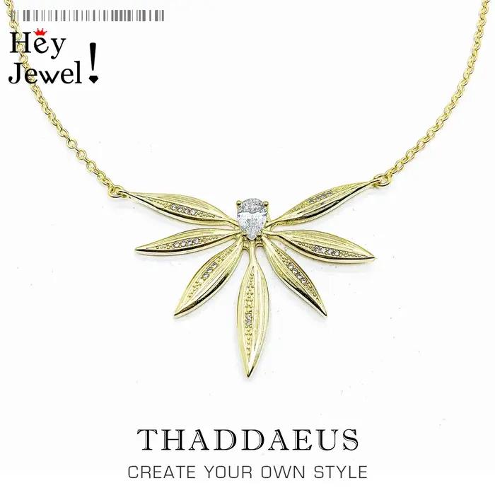 Grand collier de feuilles en argent regardé 925 pour femme