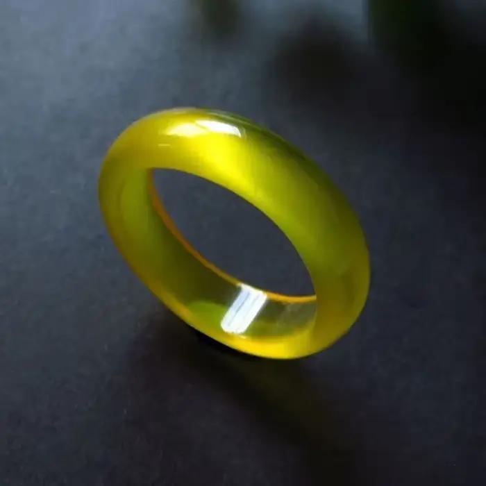 Bague en Calcédoine Naturelle Sculptée à la Main, Bijoux de Diverses Couleurs, Accessoires de Pierres Précieuses pour Amoureux, Vente en Gros