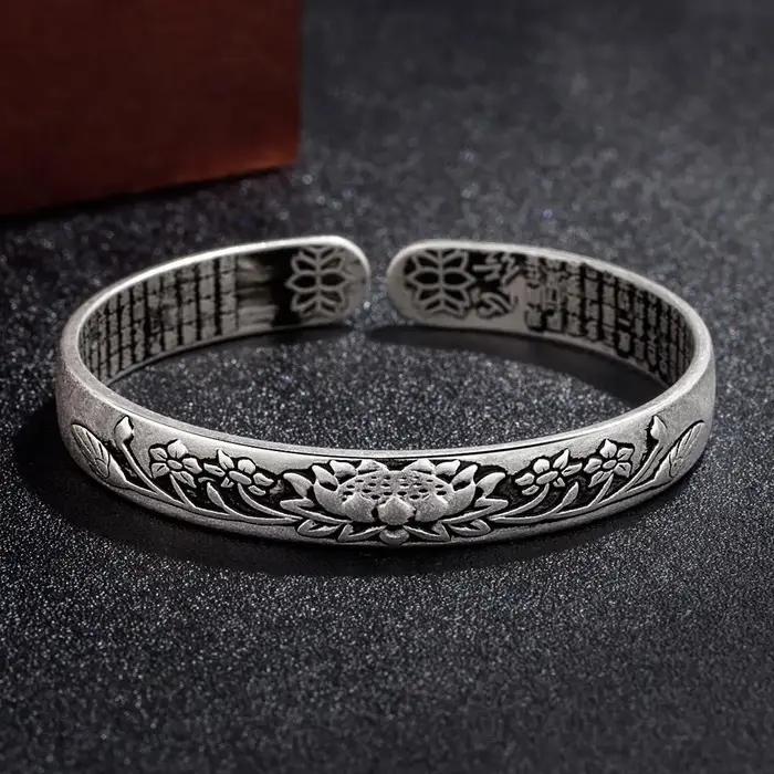Bracelet ouvert en argent sterling 925 luxueux et exquis