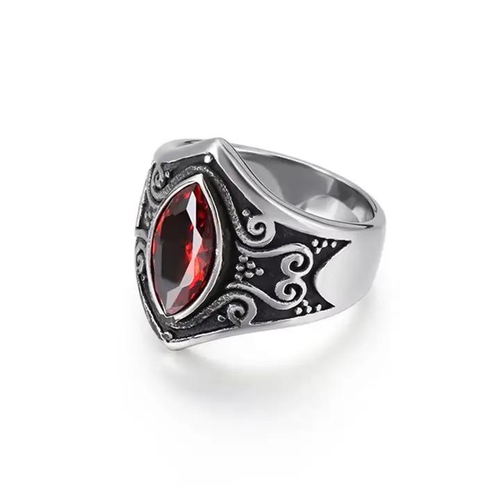 Bague en acier titane Vintage faite à la main pour hommes et femmes