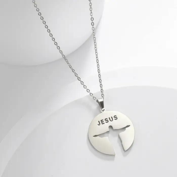 Collier Christ Rédempteur en Acier Inoxydable pour Homme et Femme, Amulette Naturelle, Brésil, Rio D