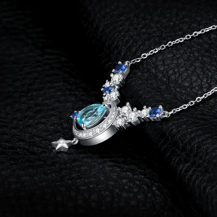 JewelpopPalace-Collier en argent regardé 925 avec pendentif pour femme