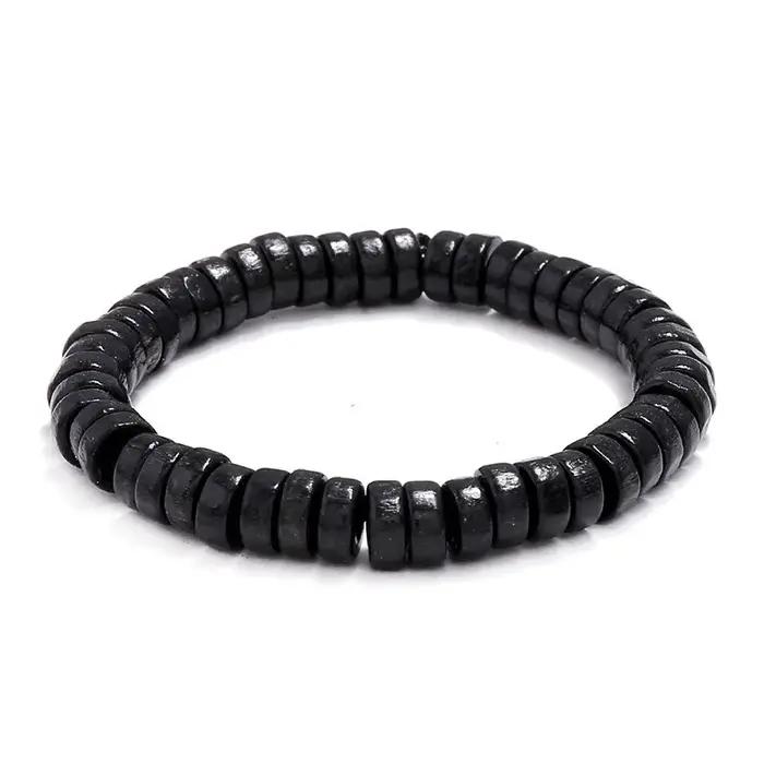 Bracelets élastiques en perles de bois pour hommes et femmes, bijoux Vintage, accessoires de poignet