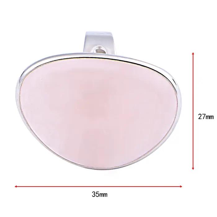 Jolis bijoux de bague d'amour de coeur de quartz rose pour dame