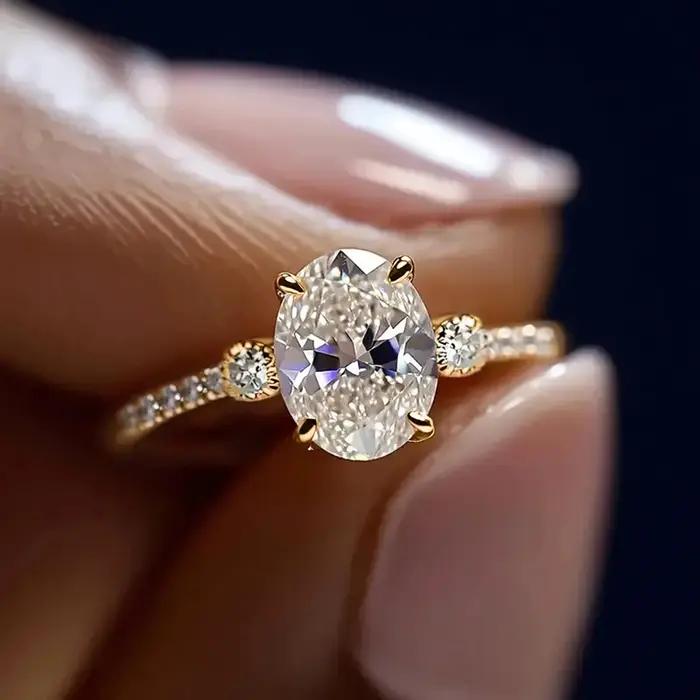 Huitan – bague de fiançailles noble avec zircone cubique ovale