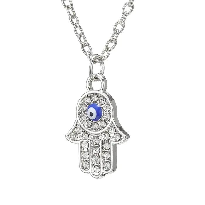 Collier en cristal main de fatma Hamsa turc pour femmes et hommes
