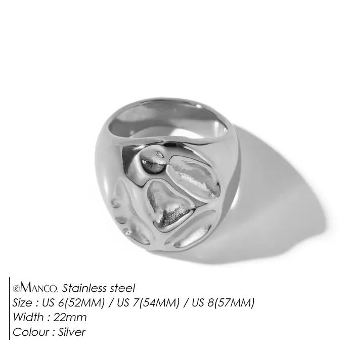 EManco nouveau Design dôme anneau géométrique anneaux pour femmes Simple élégant Texture doigt bijou
