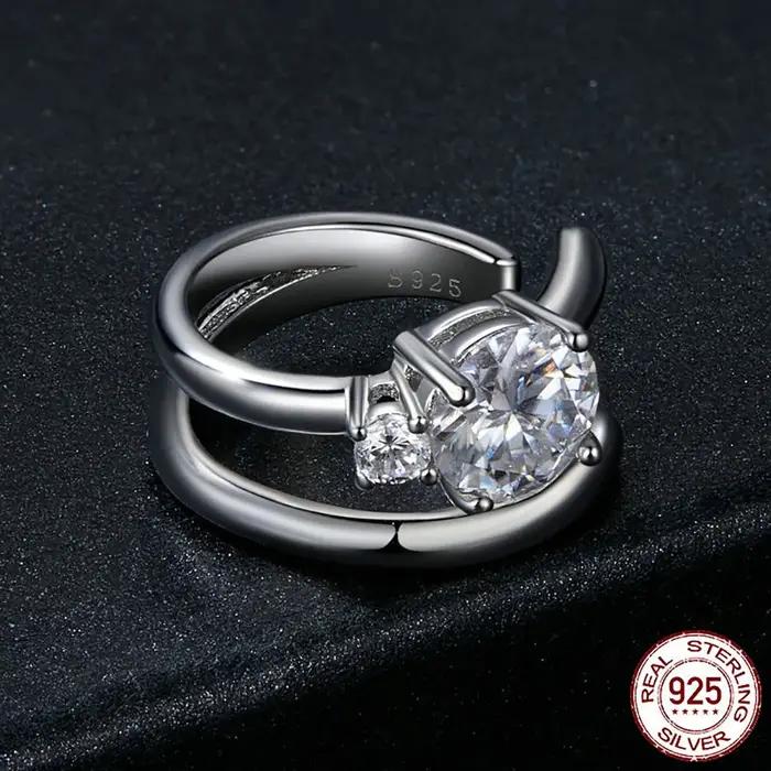 Boucles d'oreilles à Clip en Moissanite U scintillantes pour femmes en argent Sterling 925 bijoux de fête occasions spéciales partys anniversaires mariage cadeaux pour femmes