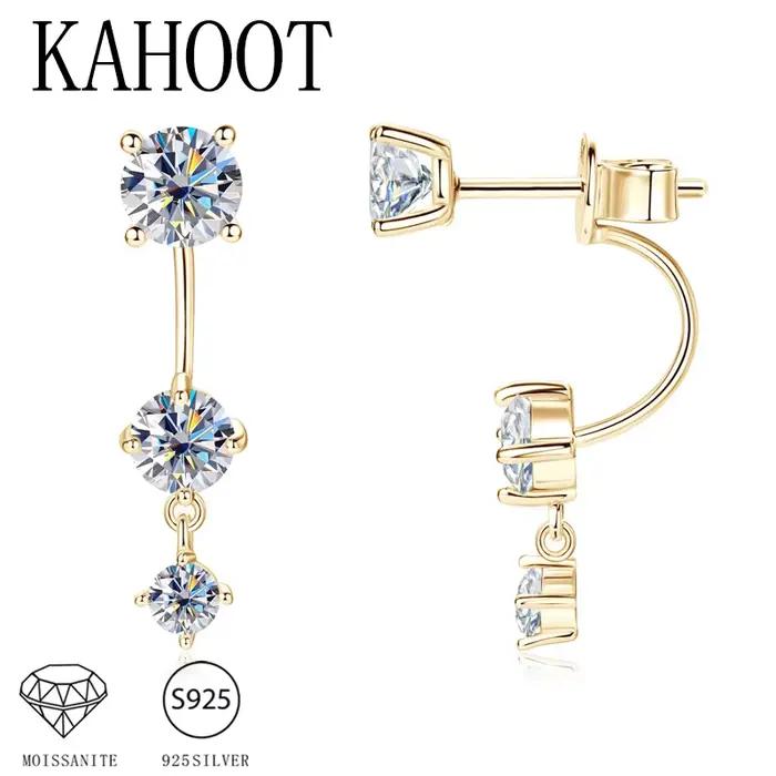 Une paire de boucles d'oreilles à pampilles en moissanite en argent 925, design, niche, pour hommes