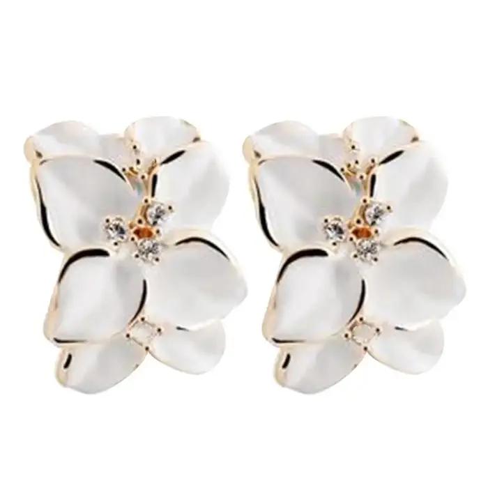 Boucles d'oreilles fleur de gardénia pour femmes
